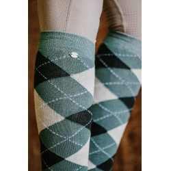 Equithème Argyle Damen Socken Salbeigrün / Anthrazit Gr&amp;amp;amp;uuml;n