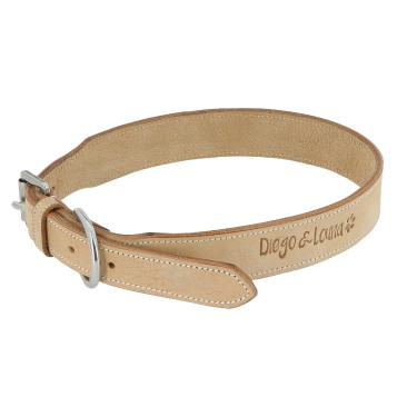 Lederhalsband Diego & Louna für Hunde Natürlich Braun Lederhalsband Diego & Louna für Hunde Natürlich Braun