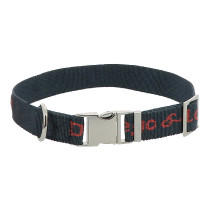 Nylon-Halsband Diego & Louna für Hunde Anthrazit / Koralle Grau