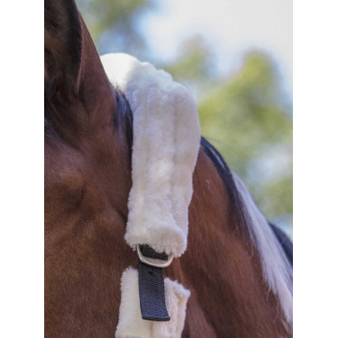 Norton Halfter Full synthetisches Lammfell Schwarz / Ecru