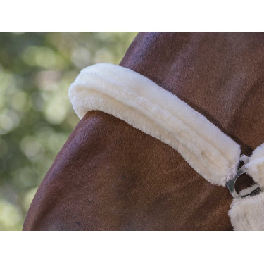 Norton Halfter Full synthetisches Lammfell Schwarz / Ecru