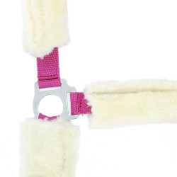 Norton Halfter Full synthetisches Lammfell Fuchsia / Ecru Rosa