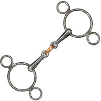 Wettkampfgebiss Doppelt Gebrochen Privilege Reitsport Edelstahl / Olivenkupfer