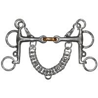 Pelham doppelt gebrochen kurze Schenkel Privilege Equitation Edelstahl / Olivenkupfer