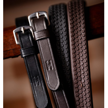 Horseware Zügel mit Daumengriff aus Gummi Schwarz