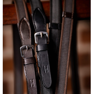 Horseware Continental-Zügel Gummigriff Schwarz