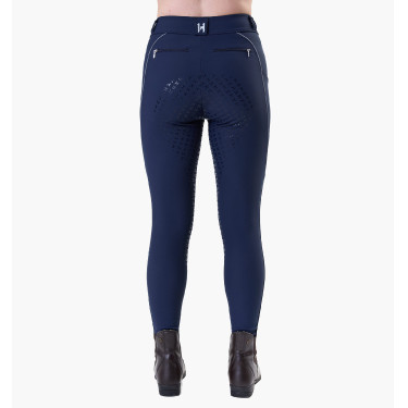 Damen-Leggings Easefit Hybrid Horseware mit Vollgrip Marine Marineblau