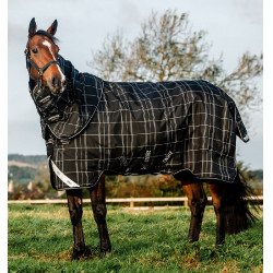 Horseware Rhino Turnout-Decken-Bundle Liner 0 g und 200 g Schwarz karierte Kacheln / schwarz & weiß