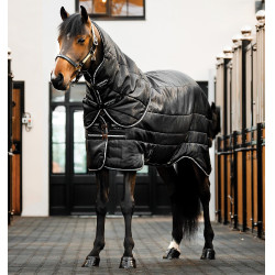Stalldecke Easy-Layer Horseware Plus 200 g Schwarz / schwarz / silber