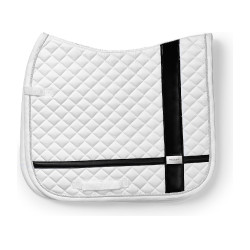 Dressurschabracke Equestrian Stockholm mit Bandagen Weiß Wei&amp;szlig;