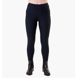 Damen-Winter-Leggings Optifit Horseware mit Knie-Grip Schwarz