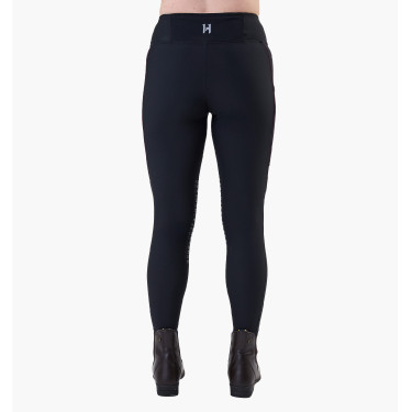 Damen-Winter-Leggings Optifit Horseware mit Knie-Grip Schwarz