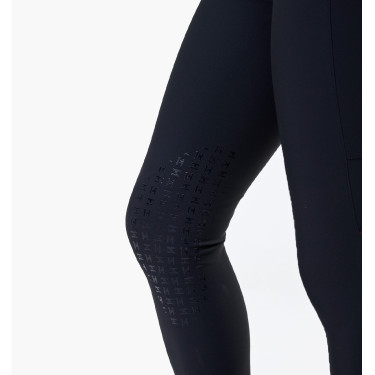 Damen-Winter-Leggings Optifit Horseware mit Knie-Grip Schwarz