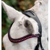 Pony-Trensenzaum Horseware Diamante Flash Schwarz / Rosa