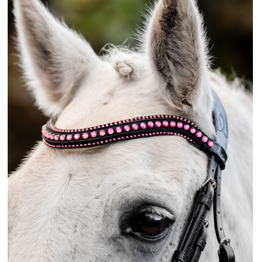 Pony-Trensenzaum Horseware Diamante Flash Schwarz / Rosa Pony-Trensenzaum Horseware Diamante Flash Schwarz / Rosa
