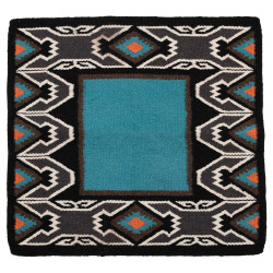 Navajo-Teppich Westride by Franck Perret Nebraska Blau / Schwarz