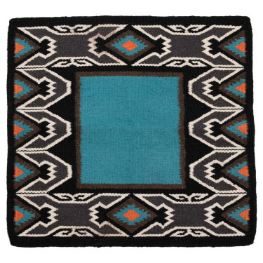 Navajo-Teppich Westride by Franck Perret Nebraska Blau / Schwarz