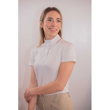 Turnierpolo Pénélope Las Honey Kurzarm Weiß Wei&szlig;