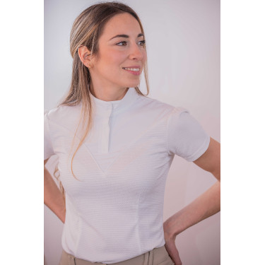 Turnierpolo Pénélope Las Honey Kurzarm Weiß Wei&szlig;