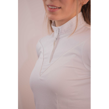 Turnierpolo Pénélope Las Honey Kurzarm Weiß Wei&szlig;