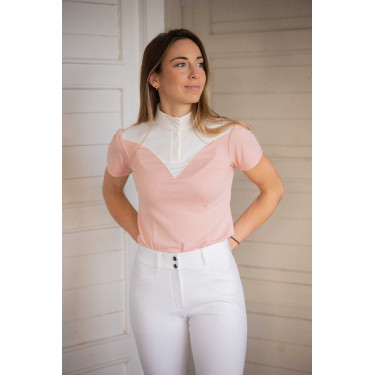 Turnierpolo Pénélope Las Honey Kurzarm Pink Rosa