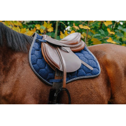Satteldecke Equithème Quadri Marineblau