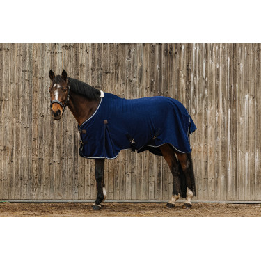 Fleece-Shirt Equithème Vague Marineblau