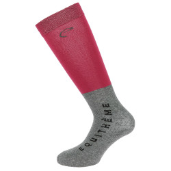 Reitsocken Equithème Compet 2 Paar Bordeaux / Hellgrau