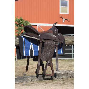 Westride Navajo Teppich Baumwolle/Acryl Schwarz / Königsblau / Weiß