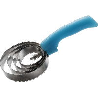 Runde metallene Kardätsche fluo glitzernd Grün Gr&uuml;n