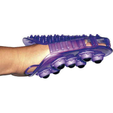Doppelseitiger Striegel- und Massagehandschuh Violett Lila