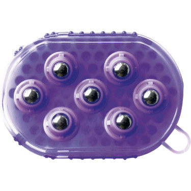Doppelseitiger Striegel- und Massagehandschuh Violett Lila