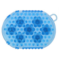 Doppelseitiger Striegel- und Massagehandschuh Himmelblau