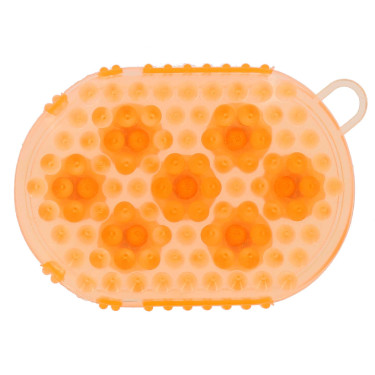 Doppelseitiger Striegel- und Massagehandschuh Orange Doppelseitiger Striegel- und Massagehandschuh Orange