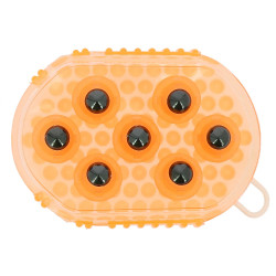 Doppelseitiger Striegel- und Massagehandschuh Orange Doppelseitiger Striegel- und Massagehandschuh Orange