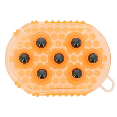 Doppelseitiger Striegel- und Massagehandschuh Orange Doppelseitiger Striegel- und Massagehandschuh Orange