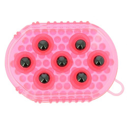 Doppelseitiger Striegel- und Massagehandschuh Pink Rosa