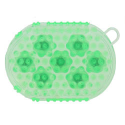 Doppelseitiger Striegel- und Massagehandschuh Grün Gr&uuml;n