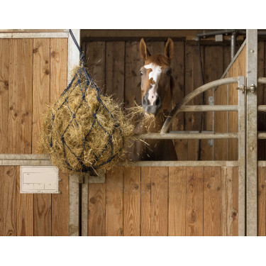 Heunetz aus Baumwolle mit Ringen Blau