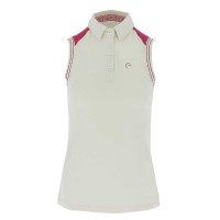 Ärmelloses Damen-Piqué-Poloshirt Equithème Ecru Beige