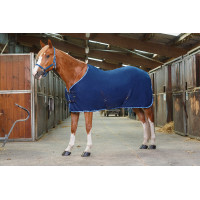 Polarfleece-Decke Riding World mit Kreuzgurten 230 g Marine / Himmelblau