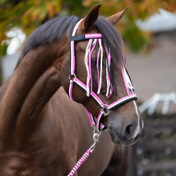 Halfter und Führstrick Anti-Fliegen Nylon Imperial Riding Neonrosa Halfter und Führstrick Anti-Fliegen Nylon Imperial Riding Neonrosa