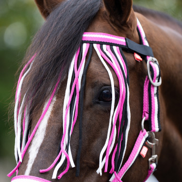 Halfter und Führstrick Anti-Fliegen Nylon Imperial Riding Neonrosa Halfter und Führstrick Anti-Fliegen Nylon Imperial Riding Neonrosa