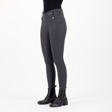Reitleggings HV Polo Favourite Highwaist FullGrip Zink / Grau