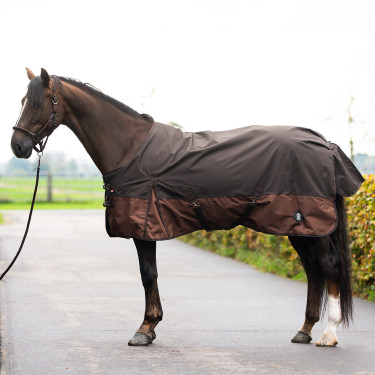 Imperial Riding Outdoor-Decke Customized 400 g mit Halsteil Dunkelbraun / Hellbraun