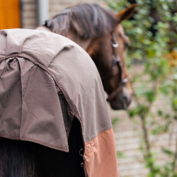 Imperial Riding Outdoor-Decke Customized 400 g mit Halsteil Dunkelbraun / Hellbraun