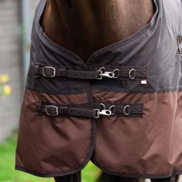 Imperial Riding Outdoor-Decke Customized 400 g mit Halsteil Dunkelbraun / Hellbraun