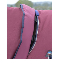 ComFiTec Essential Turnout-Decke Weatherbeeta 220 g mit abnehmbarem Halsteil Bordeaux / Marine