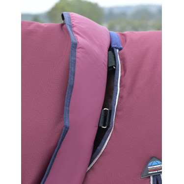 ComFiTec Essential Turnout-Decke Weatherbeeta 220 g mit abnehmbarem Halsteil Bordeaux / Marine