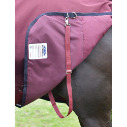 ComFiTec Essential Turnout-Decke Weatherbeeta 220 g mit abnehmbarem Halsteil Bordeaux / Marine